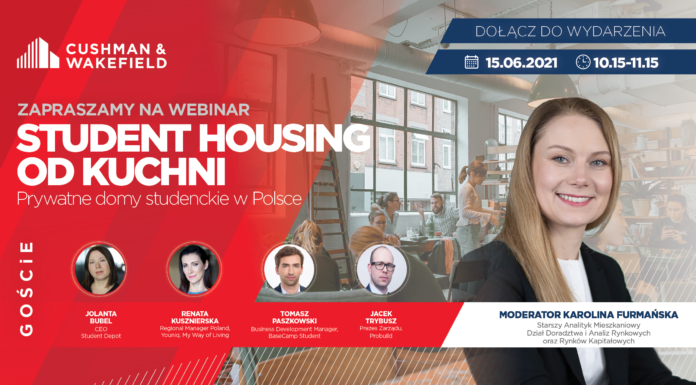 Zaproszenie na webinar pt. „Student housing od kuchni. Prywatne domy studenckie w Polsce. Student housing